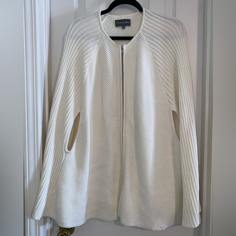 Michael Stars Cream‎ Cape Sleeve Knit Poncho